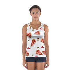 Pizza Pattern Women s Sport Tank Top  by Valentinaart