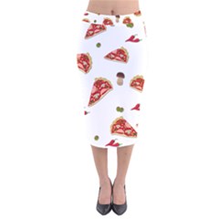 Pizza Pattern Velvet Midi Pencil Skirt by Valentinaart