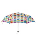 Cute colorful elephants Folding Umbrellas View3