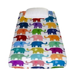 Cute Colorful Elephants Fitted Sheet (single Size) by Brittlevirginclothing