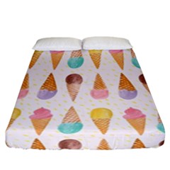 Cute Ice Cream Fitted Sheet (california King Size) by Brittlevirginclothing