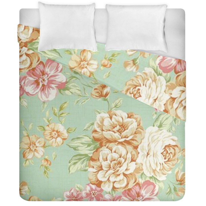 Vintage pastel flower Duvet Cover Double Side (California King Size)