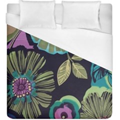 Dark Lila Flower Duvet Cover (king Size) by Brittlevirginclothing