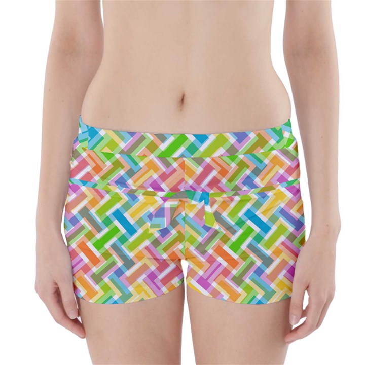 Abstract Pattern Colorful Wallpaper Boyleg Bikini Wrap Bottoms