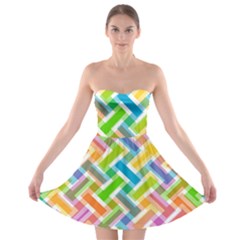 Abstract Pattern Colorful Wallpaper Strapless Bra Top Dress by Amaryn4rt