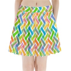 Abstract Pattern Colorful Wallpaper Pleated Mini Skirt