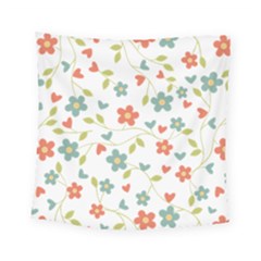 Abstract Vintage Flower Floral Pattern Square Tapestry (small) by Amaryn4rt