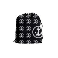 Anchor Pattern Drawstring Pouches (medium)  by Amaryn4rt