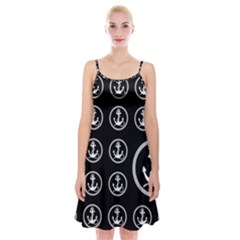 Anchor Pattern Spaghetti Strap Velvet Dress