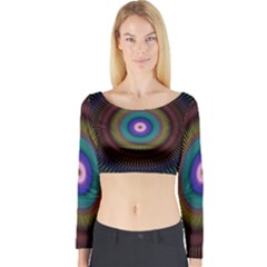 Artskop Kaleidoscope Pattern Ornamen Mantra Long Sleeve Crop Top by Amaryn4rt