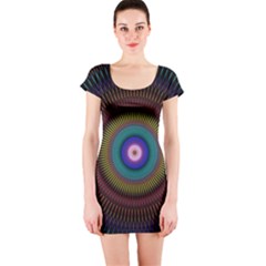 Artskop Kaleidoscope Pattern Ornamen Mantra Short Sleeve Bodycon Dress by Amaryn4rt