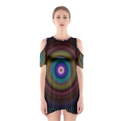 Artskop Kaleidoscope Pattern Ornamen Mantra Shoulder Cutout One Piece by Amaryn4rt