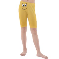 Smiling Face With Open Eyes Kids  Mid Length Swim Shorts by sifis