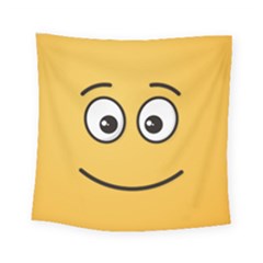 Smiling Face With Open Eyes Square Tapestry (small) by sifis