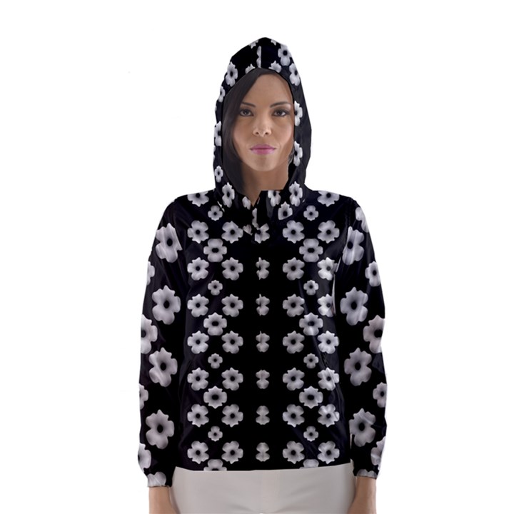 Dark Floral Hooded Wind Breaker (Women)