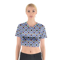 Background Pattern Geometric Cotton Crop Top