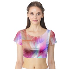 Background Nebulous Fog Rings Short Sleeve Crop Top (tight Fit)