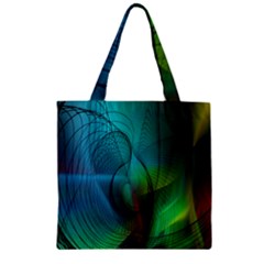 Background Nebulous Fog Rings Zipper Grocery Tote Bag