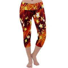 Background Pattern Lines Oval Capri Yoga Leggings