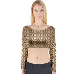 Background Seamless Repetition Long Sleeve Crop Top by Amaryn4rt