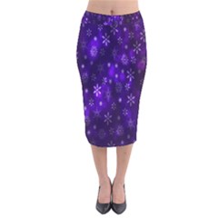 Bokeh Background Texture Stars Velvet Midi Pencil Skirt by Amaryn4rt