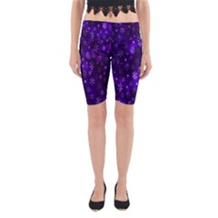 Bokeh Background Texture Stars Yoga Cropped Leggings by Amaryn4rt