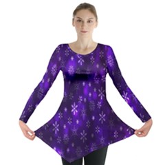 Bokeh Background Texture Stars Long Sleeve Tunic 