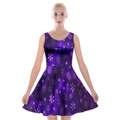 Bokeh Background Texture Stars Velvet Skater Dress