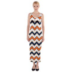 Chevron Party Pattern Stripes Fitted Maxi Dress by Amaryn4rt