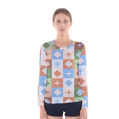 Fabric Textile Textures Cubes Women s Long Sleeve Tee