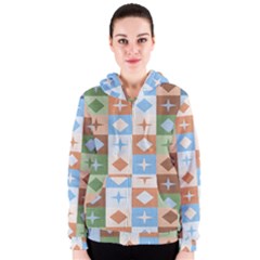 Fabric Textile Textures Cubes Women s Zipper Hoodie