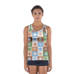 Fabric Textile Textures Cubes Women s Sport Tank Top 