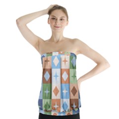 Fabric Textile Textures Cubes Strapless Top