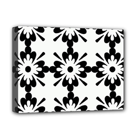 Floral Illustration Black And White Deluxe Canvas 16  X 12  