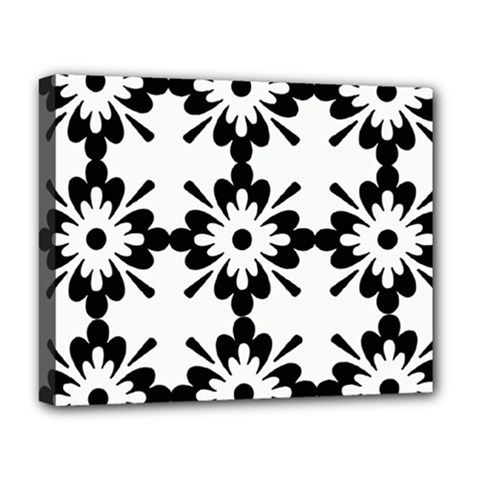 Floral Illustration Black And White Deluxe Canvas 20  X 16  