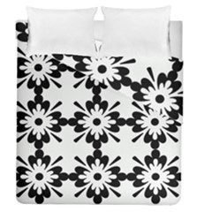 Floral Illustration Black And White Duvet Cover Double Side (queen Size) by Amaryn4rt