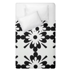 Floral Illustration Black And White Duvet Cover Double Side (single Size)