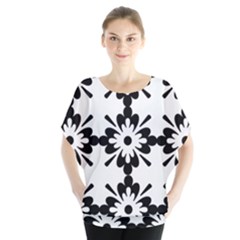 Floral Illustration Black And White Blouse