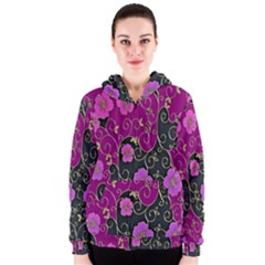 Floral Pattern Background Women s Zipper Hoodie