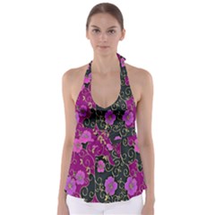 Floral Pattern Background Babydoll Tankini Top