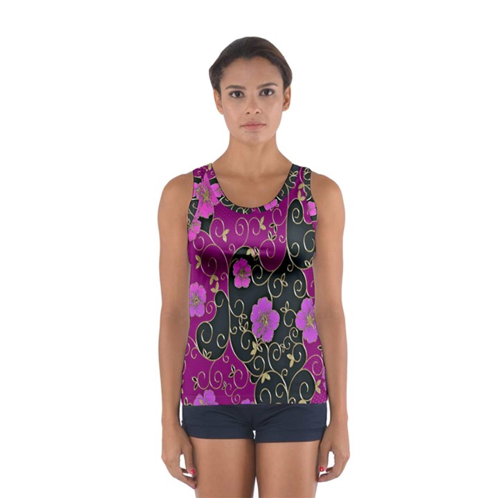 Floral Pattern Background Women s Sport Tank Top 