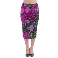 Floral Pattern Background Midi Pencil Skirt