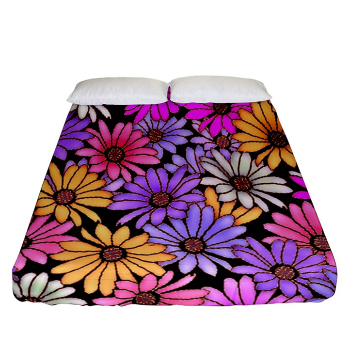 Floral Pattern Fitted Sheet (Queen Size)