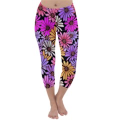 Floral Pattern Capri Winter Leggings 