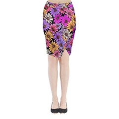 Floral Pattern Midi Wrap Pencil Skirt