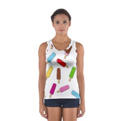 Ice Cream Pattern Women s Sport Tank Top  by Valentinaart