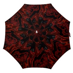 Fractal Red Black Glossy Pattern Decorative Straight Umbrellas