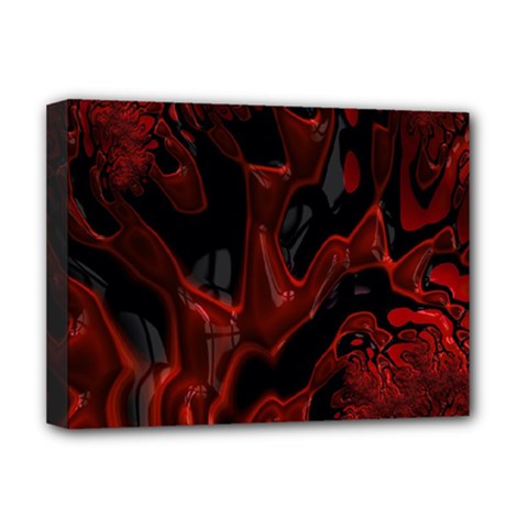 Fractal Red Black Glossy Pattern Decorative Deluxe Canvas 16  X 12  