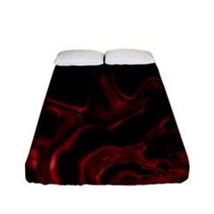 Fractal Red Black Glossy Pattern Decorative Fitted Sheet (full/ Double Size) by Amaryn4rt