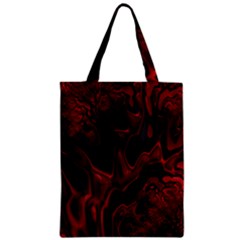 Fractal Red Black Glossy Pattern Decorative Zipper Classic Tote Bag